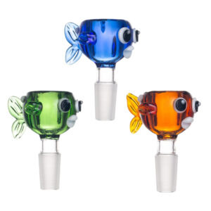 ALPHA GLASS BOWLS 18MM JAR - 18MM MALE SMURF FACE
