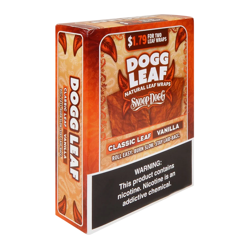 DOGG LEAF NATURAL CLASSIC LEAF WRAPS 2PK BOX OF 15 - VANILLA