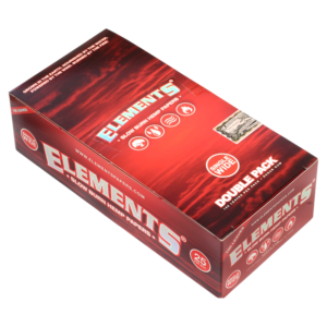 ELEMENTS ROLLING PAPERS BOX - SLOW BURN HEMP SINGLE WIDE DOUBLE PACK BOX OF 25