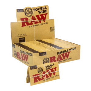RAW ROLLING PAPERS BOX - CLASSIC DOUBLE WIDE BOX OF 50