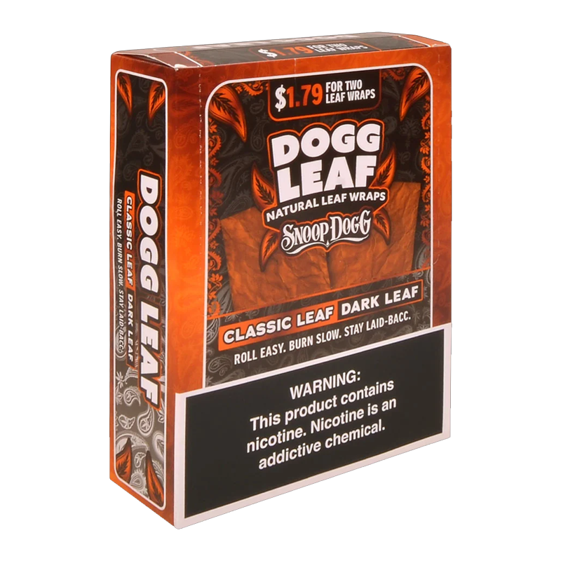 DOGG LEAF NATURAL CLASSIC LEAF WRAPS 2PK BOX OF 15 - DARK LEAF