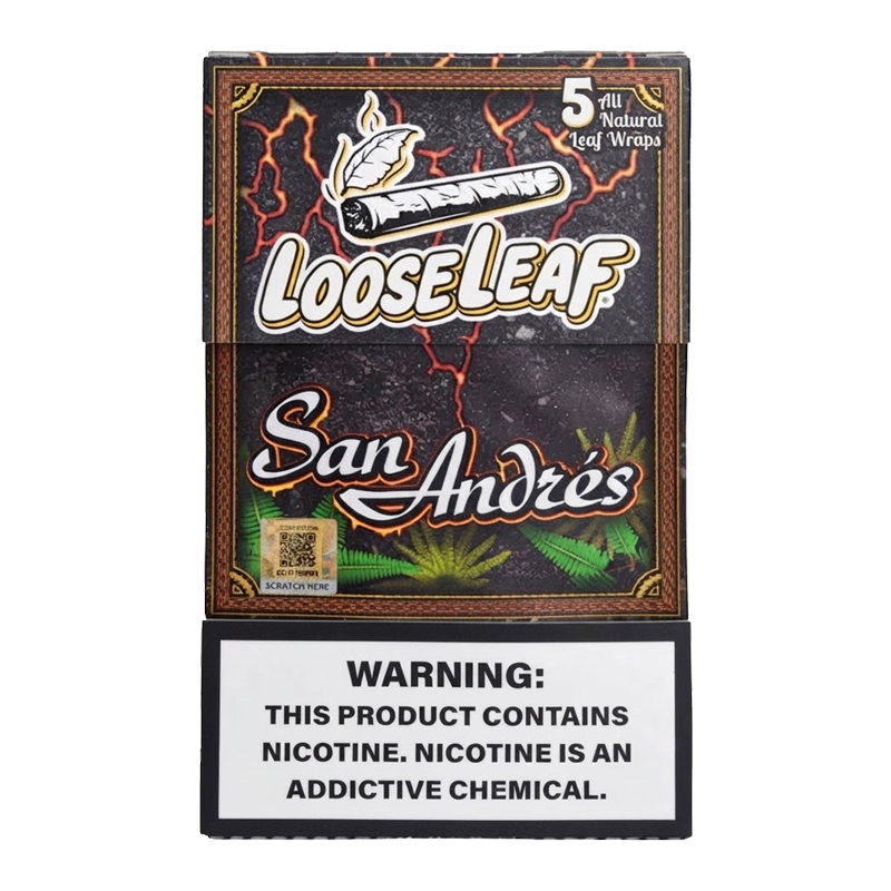 LOOSE LEAF ALL NATURAL WRAPS BOX OF 8 - SAN ANDRE'S