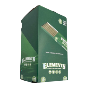 ELEMENTS PRE-ROLLED CONES BOX UNBLEACHED GREEN 20 PACK - BOX OF 12