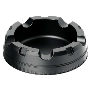 LOTUS CIGAR ASHTRAYS - EXTRA LARGE ROUND BLACK SILICONE