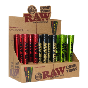 RAW ALUMINIUM CONE TUBES BOX OF 18 - 3 ASSORTED COLORS